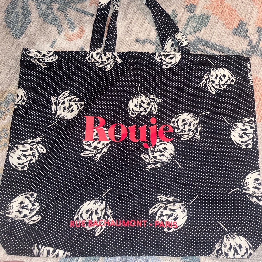Rouje Black and White Tote Bag